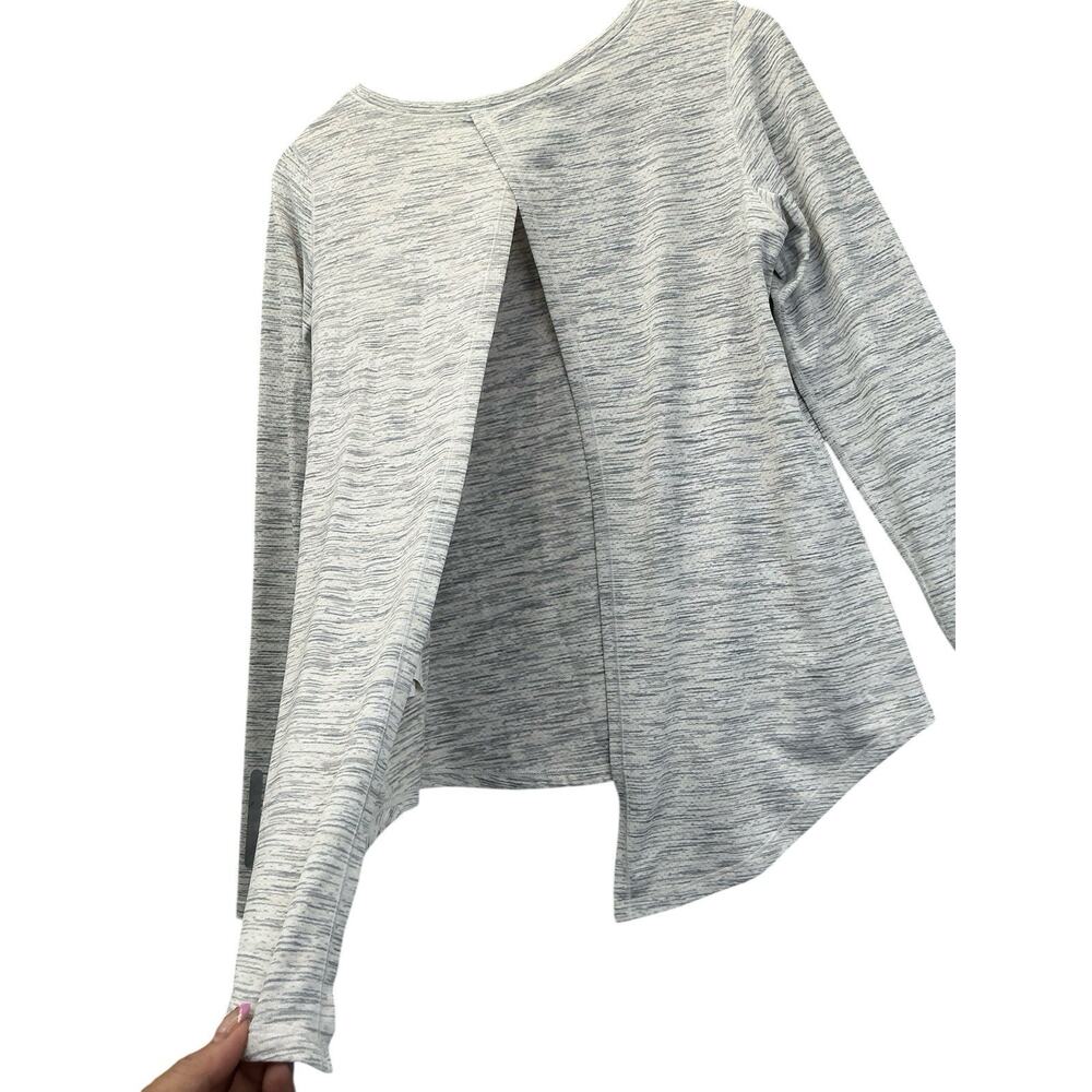 ZYIA Active Gray Ash Split Back Long Sleeve Tee Reflective Women's Sz. Medium - Picture 8 of 15
